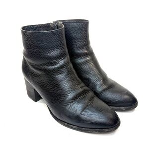 Poppy Barley Black Leather Ankle Boots | 7